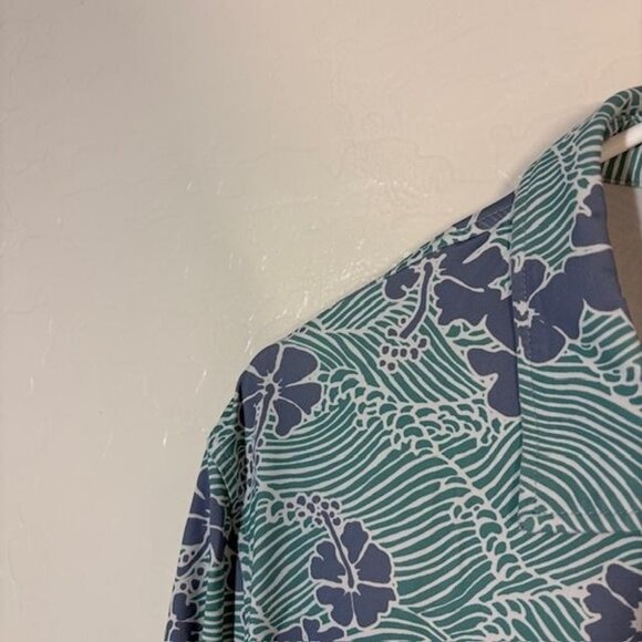 Reyn Spooner Polo Shirt Mens Large Hawaiian Aloha Limited Issue Performance - Picture 2 of 6